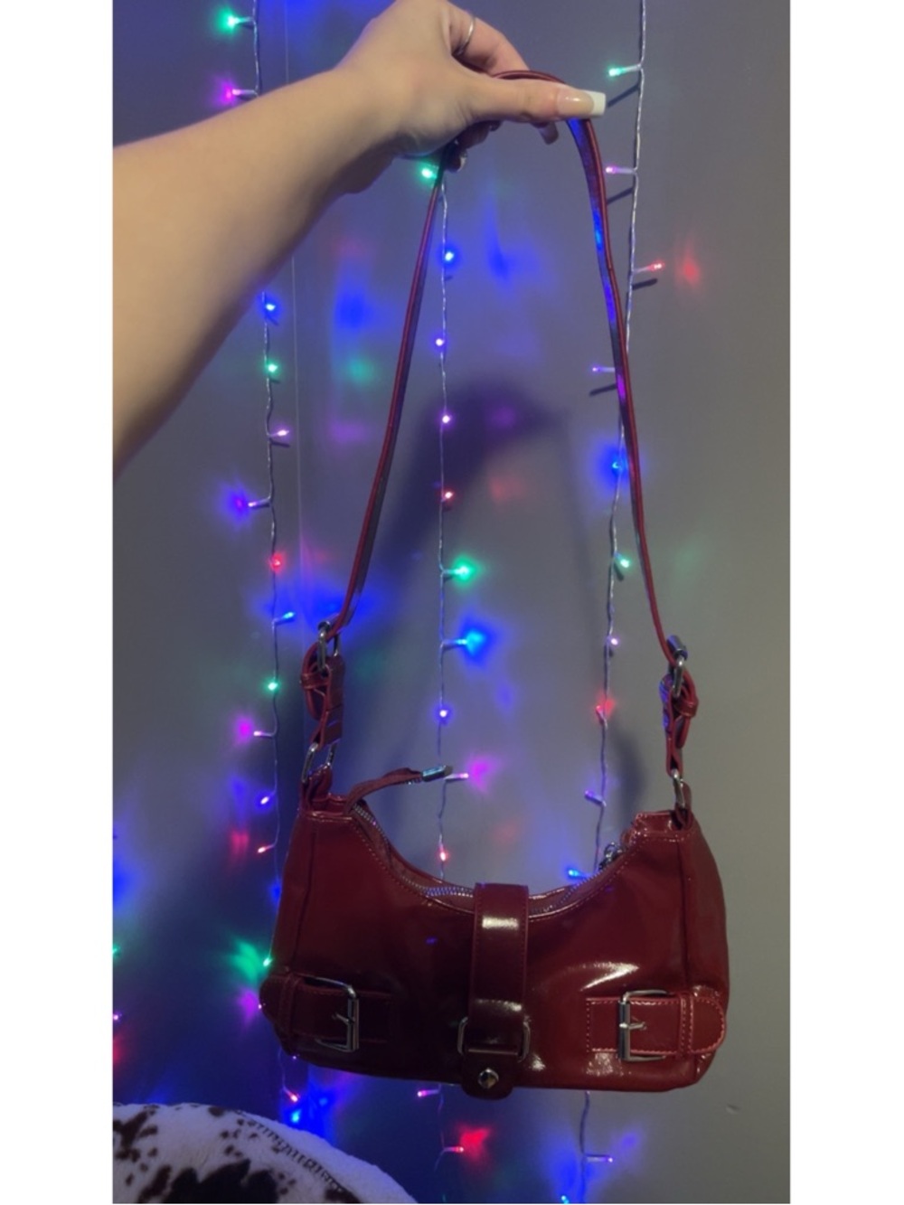Y2K Red Patent Shoulder Bag – Classic Women's Crossbody